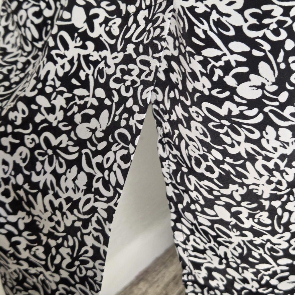 Liz Roberts Vintage Black & White Floral Double-Breasted Peplum Dress, Size 16 - Picture 8 of 11